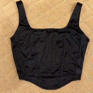 Black bustier style stretchy top size xs